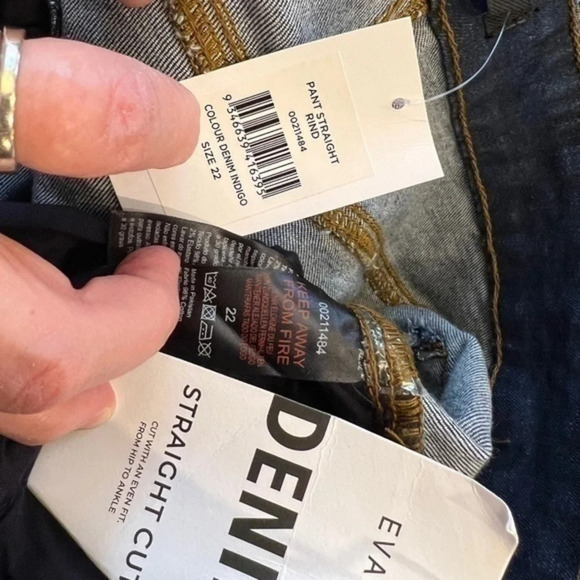Plus Size 22 Evans  / Avenue Straight Cut Jeans - Indigo Color - NWT - Picture 4 of 4